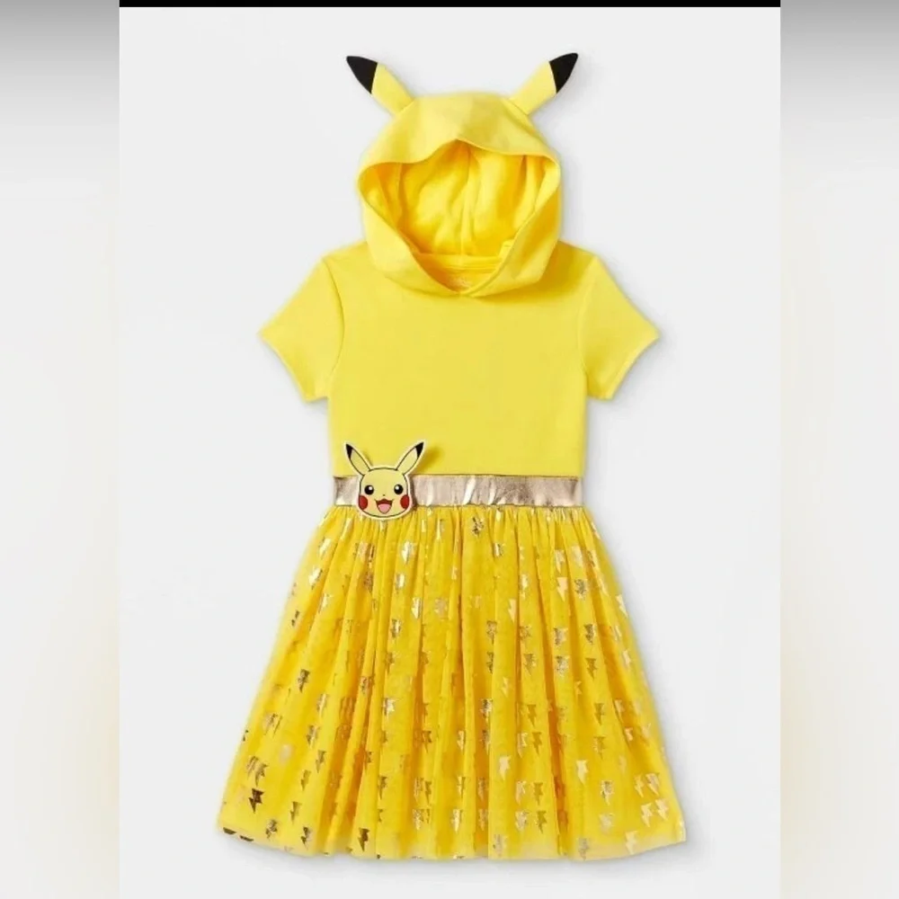 Pokemon girls Pikachu Dress Hoodie Tutu Costume 10/12 size large